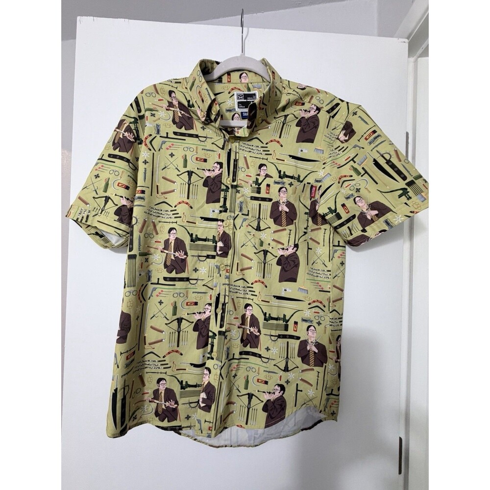 RSVLTS The Office Dwight Schrute Comedy Shirt Men’s Small Button Down Stretch